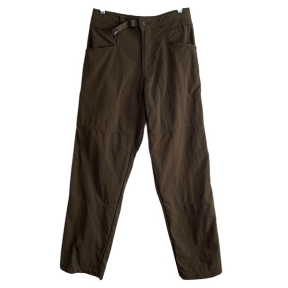 Prana hiking climbing pants olive green khaki adjustable waist size small - Picture 1 of 14